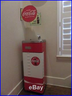 Vintage Double Sided Ice Cold Coca Cola Porcelain Metal Sign
