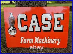 Vintage Double-sided Case Farm Machinery Porcelain Enamel Tractor Metal Sign