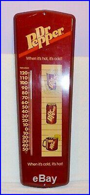 Vintage Dr Pepper Metal Thermometer When It's Hot It's Cold 24 Long Sign Works