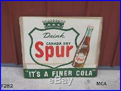 Vintage Drink Canada Dry Spur Cola Soda Pop Advertising Metal Sign Mca Old Rare