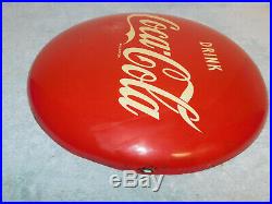 Vintage Drink Coca Cola Coke Metal Button 12 Soda Sign AM 8-52 1952