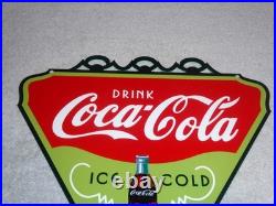 Vintage Drink Coca Cola Ice Cold? Bottle 11 3/4 Metal Soda Coke Gas Oil Sign