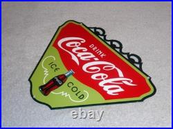 Vintage Drink Coca Cola Ice Cold? Bottle 11 3/4 Metal Soda Coke Gas Oil Sign