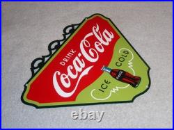 Vintage Drink Coca Cola Ice Cold? Bottle 11 3/4 Metal Soda Coke Gas Oil Sign