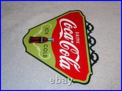 Vintage Drink Coca Cola Ice Cold? Bottle 11 3/4 Metal Soda Coke Gas Oil Sign