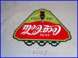 Vintage Drink Coca Cola Ice Cold? Bottle 11 3/4 Metal Soda Coke Gas Oil Sign