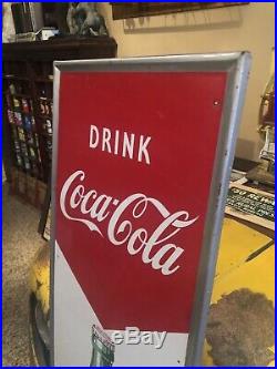 Vintage Drink Coca Cola Refresh Vertical Metal Sign 54 X 18 Gas Oil Soda Pop