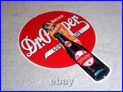 Vintage Drink Dr Pepper 10 2 4 Bottle +? Woman 12 Metal Soda Gasoline Oil Sign