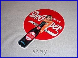 Vintage Drink Dr Pepper 10 2 4 Bottle +? Woman 12 Metal Soda Gasoline Oil Sign