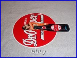 Vintage Drink Dr Pepper 10 2 4 Bottle +? Woman 12 Metal Soda Gasoline Oil Sign