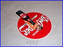 Vintage Drink Dr Pepper 10 2 4 Bottle +? Woman 12 Metal Soda Gasoline Oil Sign