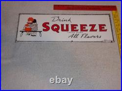 Vintage Drink Orange Squeeze Boy Girl Kissing 18 Porcelain Metal Soda Gas Sign