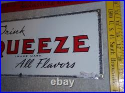 Vintage Drink Orange Squeeze Boy Girl Kissing 18 Porcelain Metal Soda Gas Sign