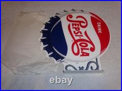 Vintage Drink Pepsi Cola Diecut 14 Metal Soda Pop Gasoline Oil Flange Sign M173