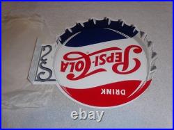 Vintage Drink Pepsi Cola Diecut 14 Metal Soda Pop Gasoline Oil Flange Sign M173