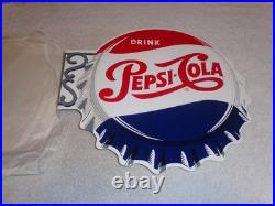 Vintage Drink Pepsi Cola Diecut 14 Metal Soda Pop Gasoline Oil Flange Sign M173