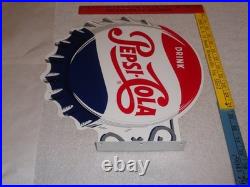 Vintage Drink Pepsi Cola Diecut 14 Metal Soda Pop Gasoline Oil Flange Sign M173