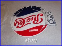 Vintage Drink Pepsi Cola Diecut 14 Metal Soda Pop Gasoline Oil Flange Sign M173
