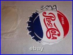 Vintage Drink Pepsi Cola Diecut 14 Metal Soda Pop Gasoline Oil Flange Sign M173
