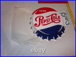 Vintage Drink Pepsi Cola Diecut 14 Metal Soda Pop Gasoline Oil Flange Sign M173