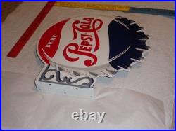 Vintage Drink Pepsi Cola Diecut 14 Metal Soda Pop Gasoline Oil Flange Sign M173