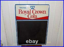 Vintage Drink Royal Crown Cola Metal Chalkboard Embossed Sign