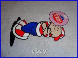 Vintage Dubble Bubble Boy Blowing Fleer Chewing Gum 10 Metal Gasoline Oil Sign