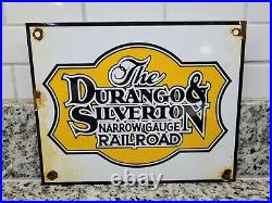 Vintage Durango Silverton Railroad Porcelain Sign Metal Train Colorado Railway