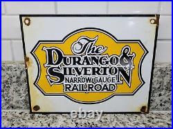 Vintage Durango Silverton Railroad Porcelain Sign Metal Train Colorado Railway