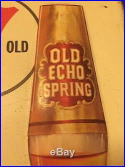 Vintage ECHO SPRINGS KENTUCKY BOURBON Thermometer, Metal Advertising Sign, 26x10