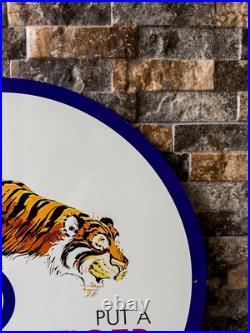 Vintage ESSO Tiger Gas Station 1960s Heavy Metal Sign 19.7 (50cm)