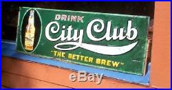 Vintage Early Jacob Schmidt City Club Beer Brewery Metal Sign St Paul MN