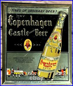 Vintage Edelbrew Beer Brewery Copenhagen Castle Metal Sign Brooklyn NY