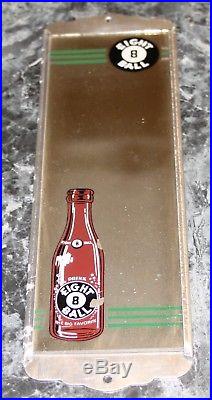 Vintage Eight Ball Soda Reverse Glass Metal Sign Red Rock Beverages Altoona Pa