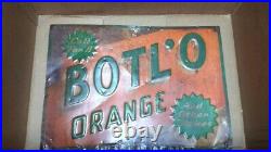 Vintage Embossed Botl'o Orange Drink Metal Tin Sign Soda Cola
