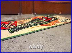 Vintage Embossed Metal Advertising Sign Fresh Up With 7up Stout Sign F/s