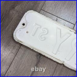 Vintage Embossed Metal Street Road Sign 24 Size Cheery St One Sided White Black