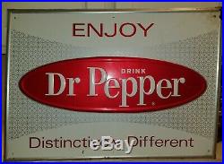 Vintage Enjoy Drink Dr. Pepper Metal Sign 28 X 20 Distinctively Different