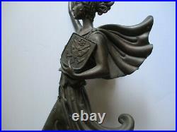 Vintage Erte Bronze Metal Statue Sculpture Large Woman Art Deco Female Model