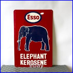 Vintage Esso Elephant Kerosene Rare Gas Oil Heavy Metal Sign- 24x16(60x40 cm)