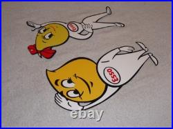 Vintage Esso Oil Drop Boy & Girl Pair 12 Metal Gasoline Oil Advertising Sign 2