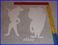 Vintage Esso Oil Drop Boy & Girl Pair 12 Metal Gasoline Oil Advertising Sign 2