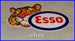 Vintage Esso Put A Tiger In Your Tank 12 By 9 Metal Enamel Gasoline Oil Sign