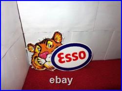 Vintage Esso Put A Tiger In Your Tank 12 By 9 Metal Enamel Gasoline Oil Sign