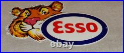 Vintage Esso Put A Tiger In Your Tank 12 By 9 Metal Enamel Gasoline Oil Sign
