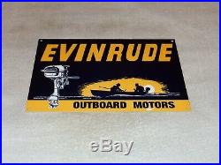 Vintage Evinrude Outboard Boat Motor 12 Metal Gasoline & Oil Sign! Pump Plate