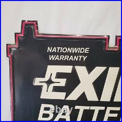 Vintage Exide Batteries Sign Gas Battery Oil Garage NASCAR Jeff Burton Metal