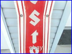Vintage FIRESTONE TIRES Vertical Bowtie GAS OIL STATION Advertising Metal SIGN