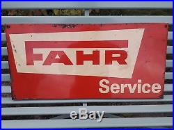 Vintage Fahr tractor Service metal Sign, farm and agricultural machinery 1960's