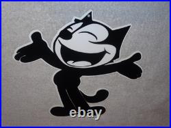 Vintage Felix The Cat Chevrolet +hands Open 12 Die-cut Metal Gasoline Oil Sign